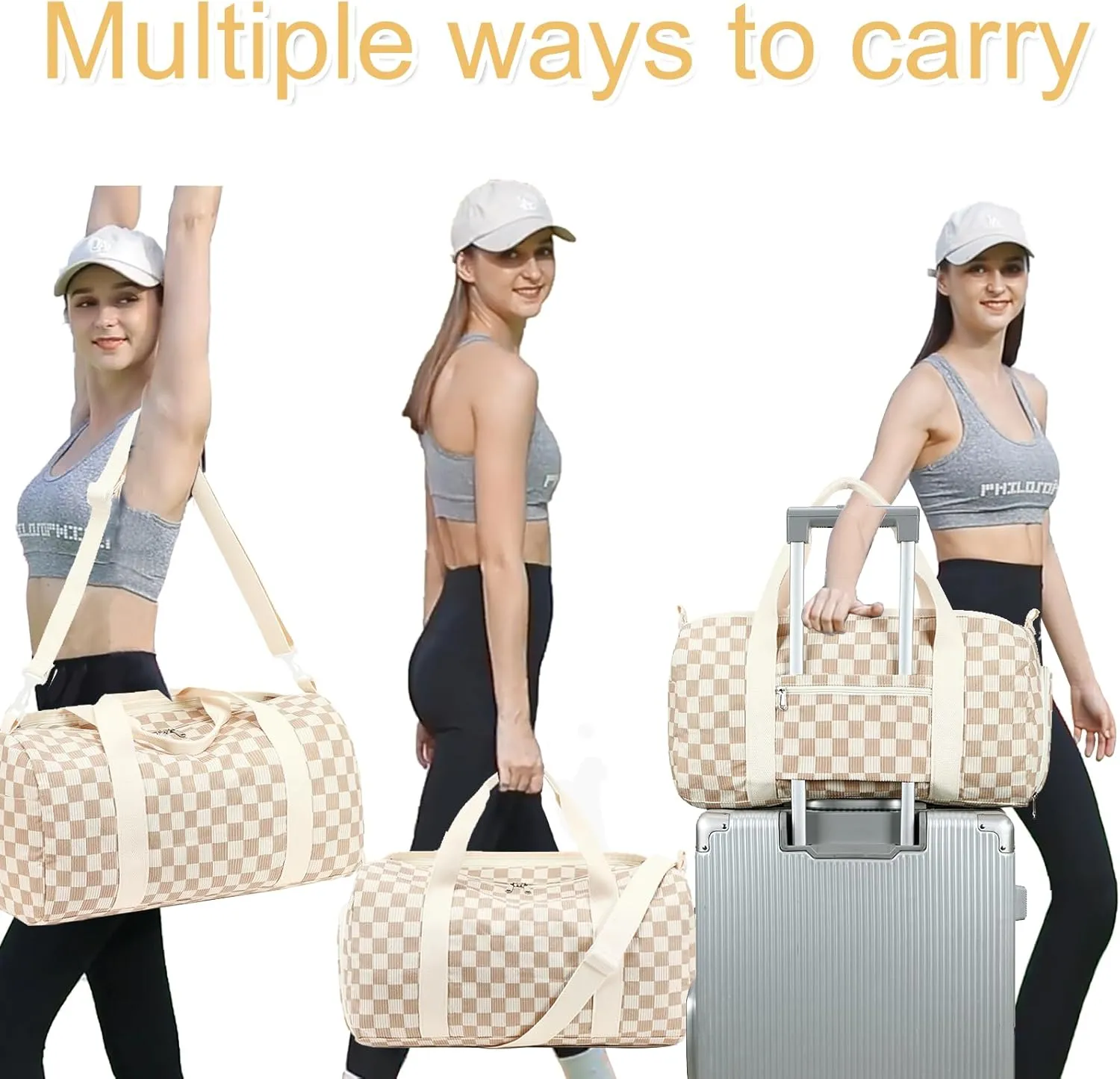 BLUBOON Duffle Bag Girls Kids Cute Gym Bag with Shoes Compartment & Wet Separation Waterproof Sports Overnight Travel Bag