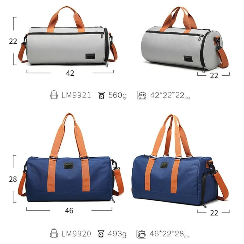 Blue Waterproof Gym Bag with Wet / Dry Separation - 9920 Blue