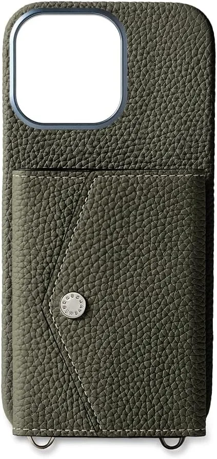 BONAVENTURA】(for iPhone16Pro Max Back Cover Case with snap Button [Olive ] BSNT16PM-OL