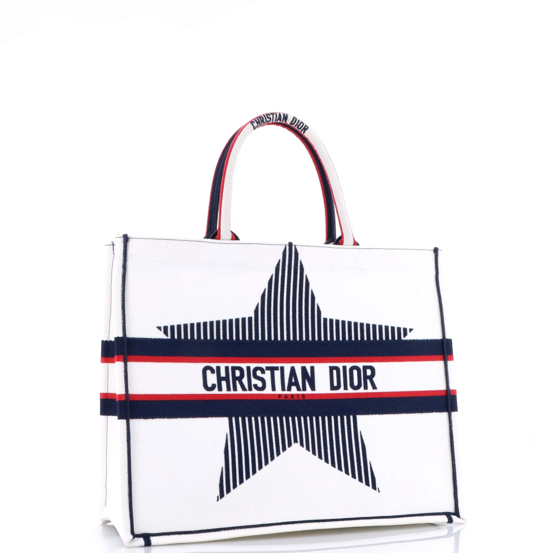 Book Tote Embroidered Canvas Large