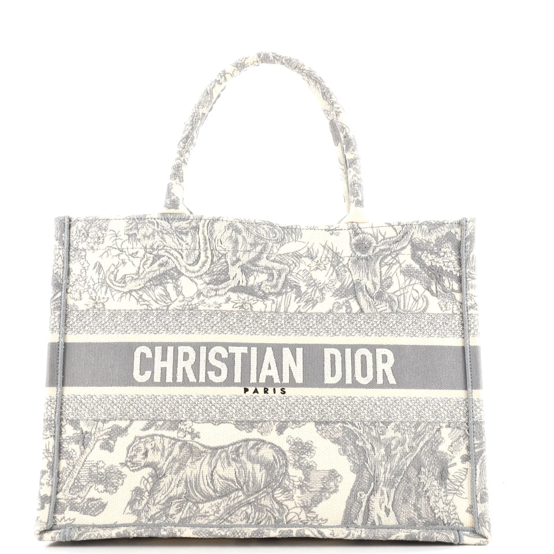 Book Tote Embroidered Canvas Medium