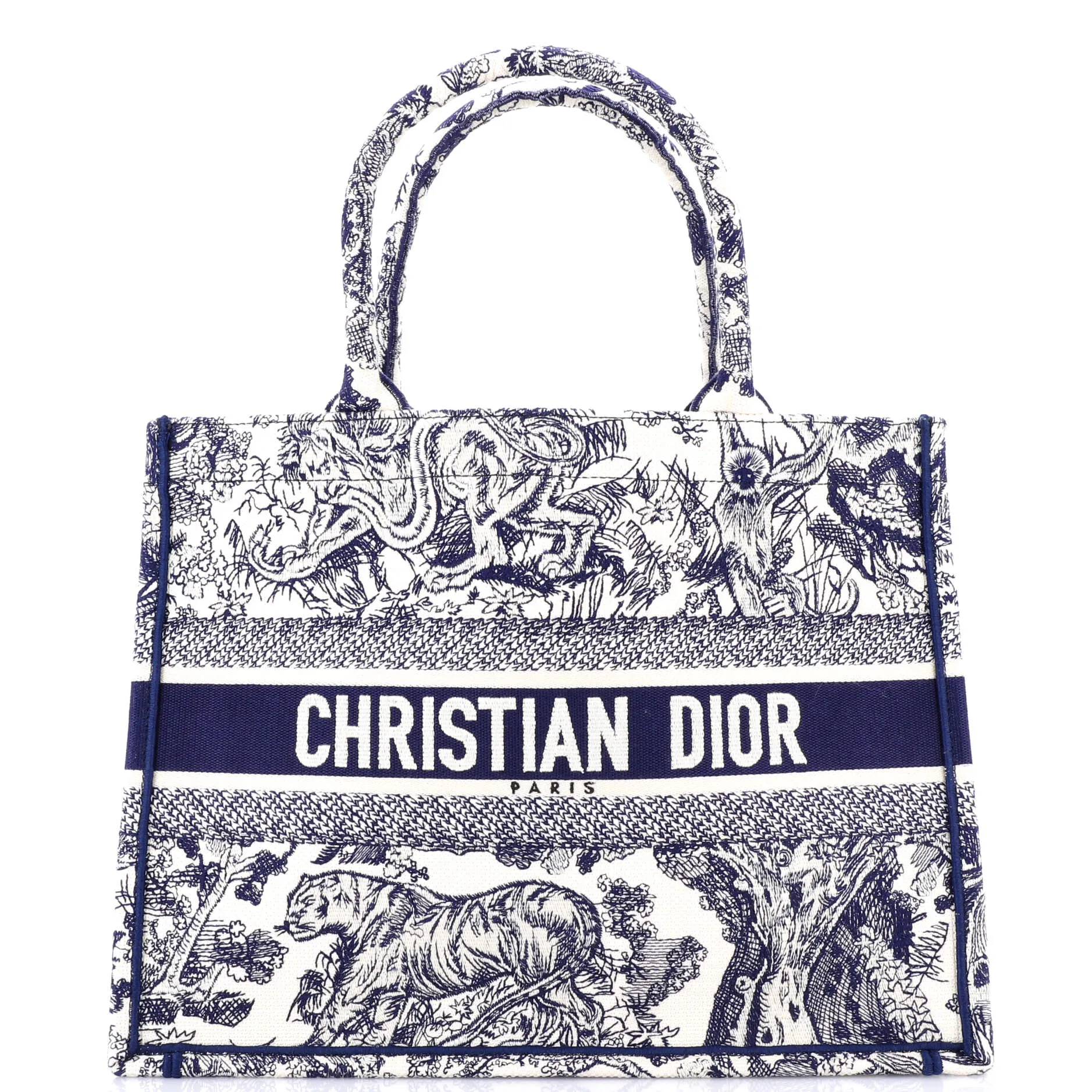 Book Tote Embroidered Canvas Medium