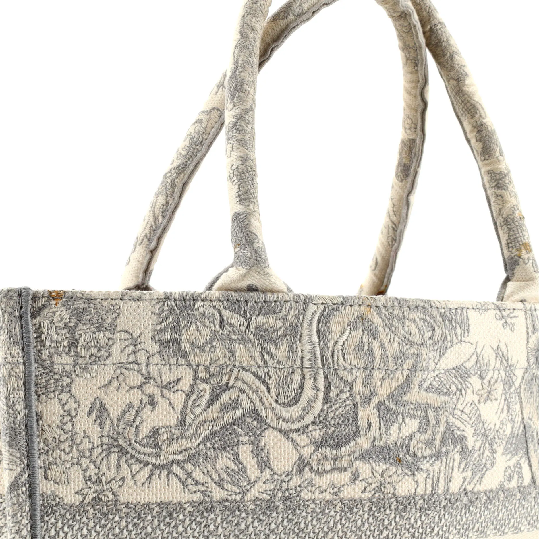 Book Tote Embroidered Canvas Medium