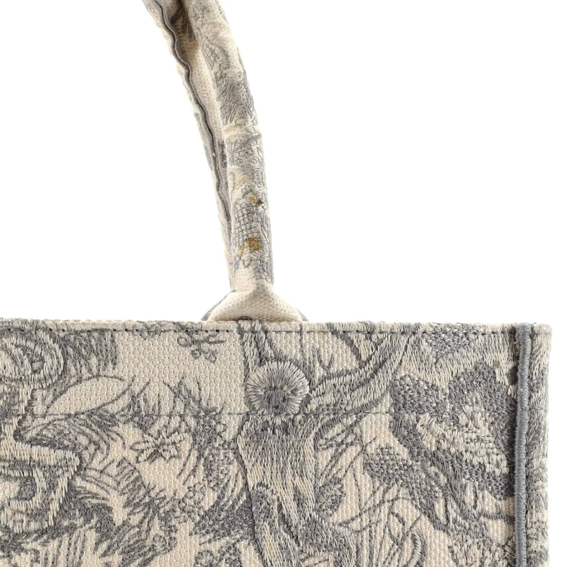 Book Tote Embroidered Canvas Medium