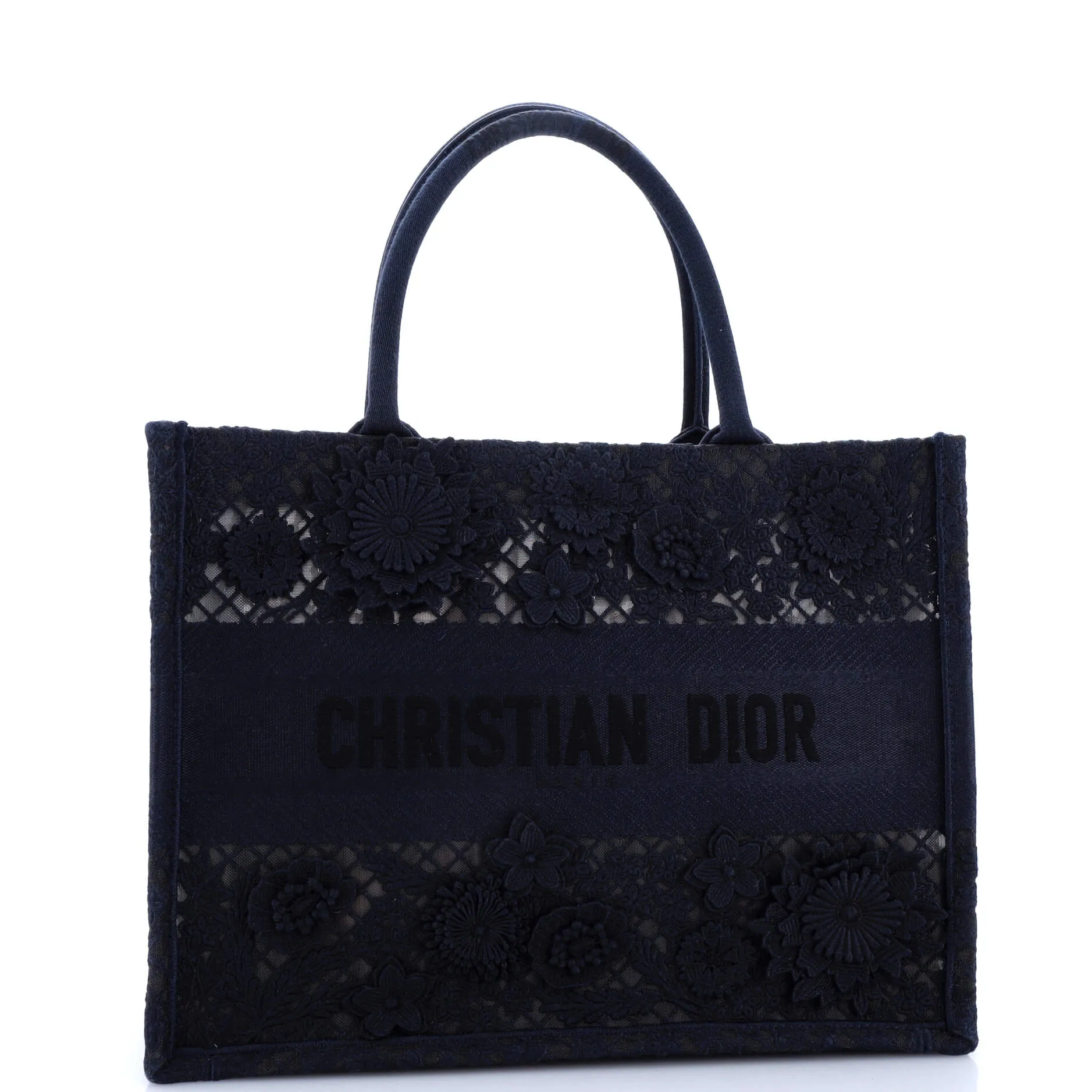 Book Tote Embroidered Lace Medium