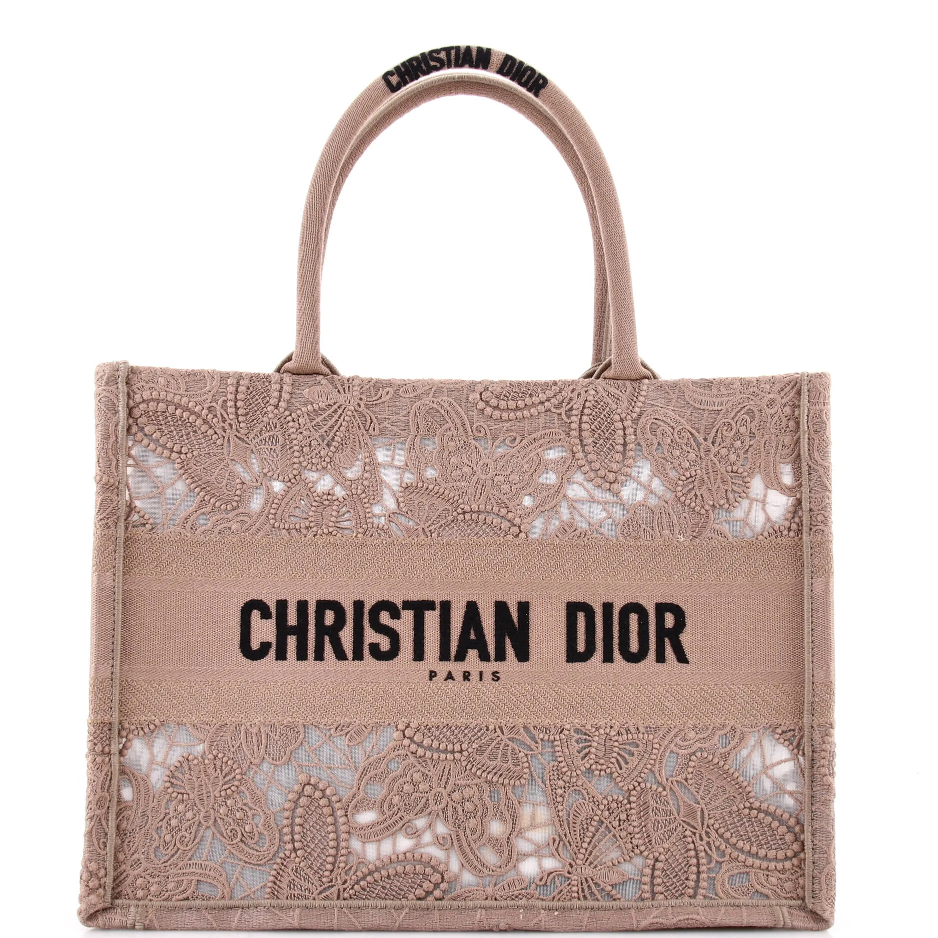 Book Tote Embroidered Lace Medium