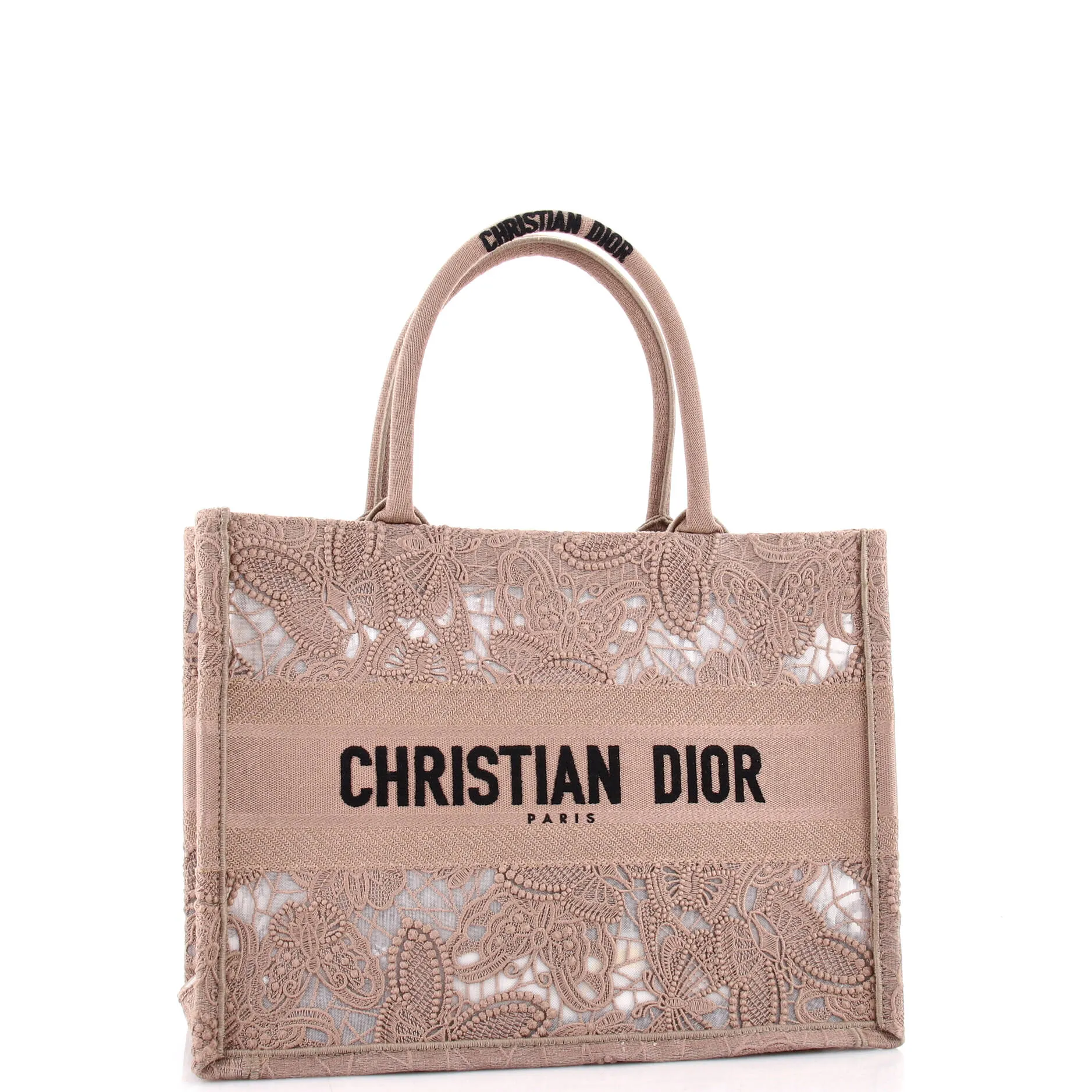 Book Tote Embroidered Lace Medium
