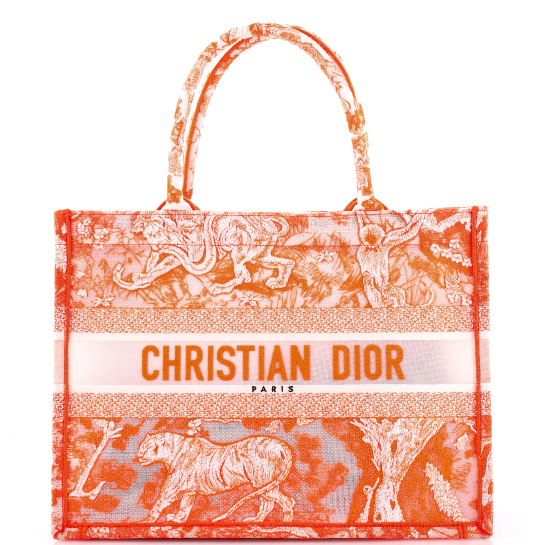Book Tote Embroidered Transparent Canvas Medium