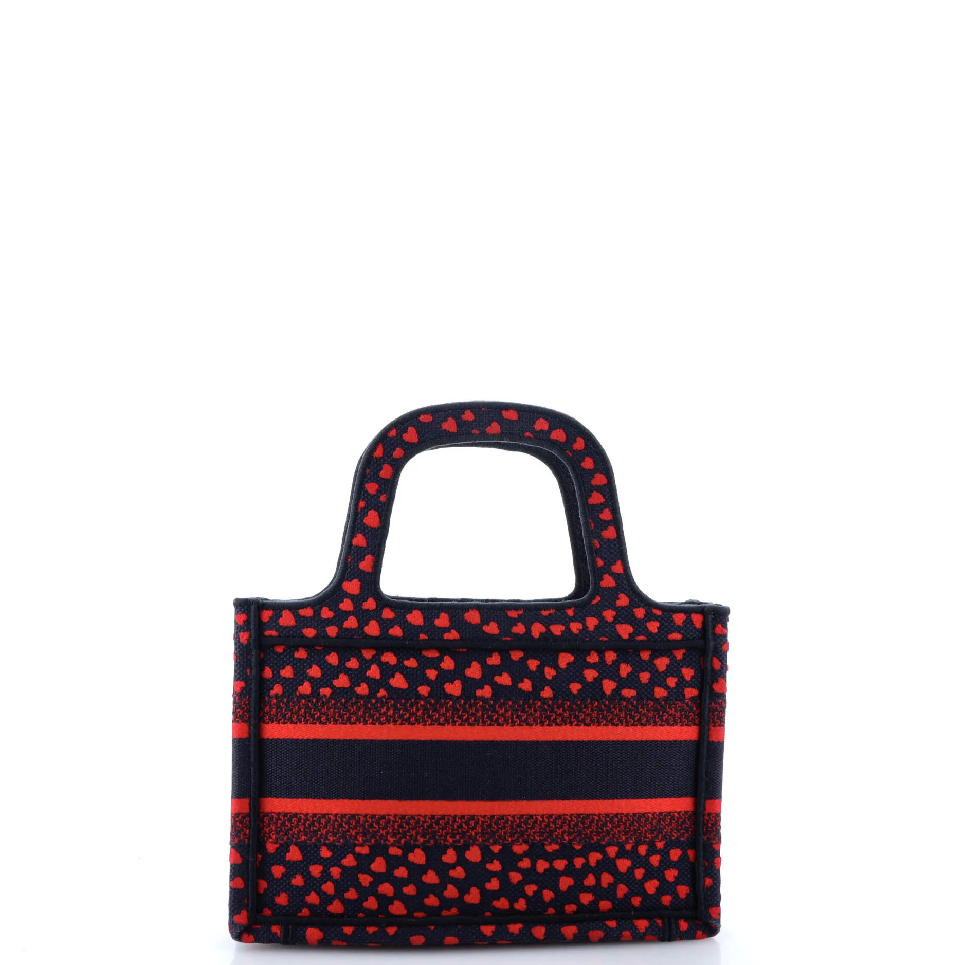 Book Tote I Love Paris Heart Embroidered Canvas Mini