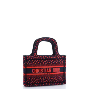 Book Tote I Love Paris Heart Embroidered Canvas Mini