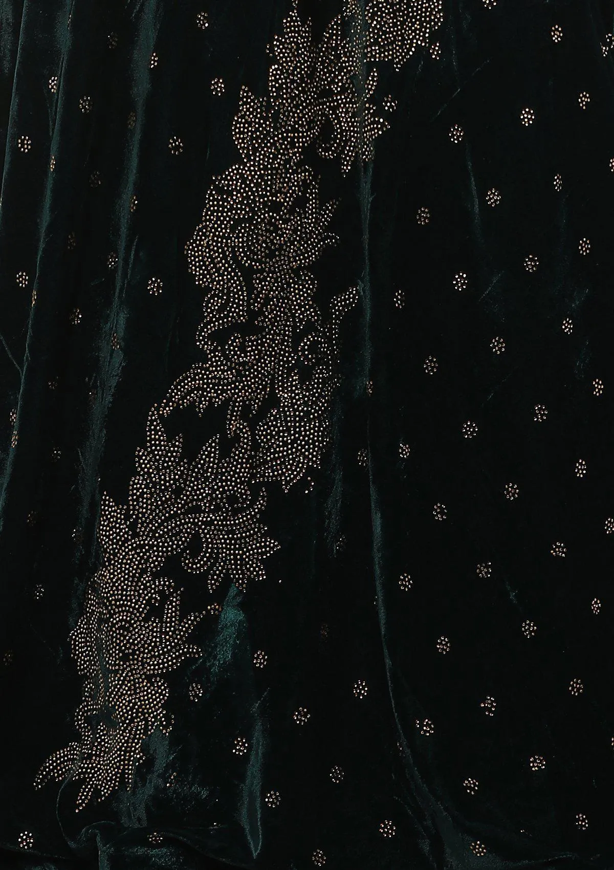 Bottle Green Sequinned Velvet Readymade Lehenga