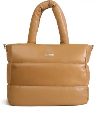 BOYATU Puffer Tote Bag for Women: Quilted Puffy Tote Purse with Zipper - Vegan Leather Satchel Bag for School Work Travel Gym