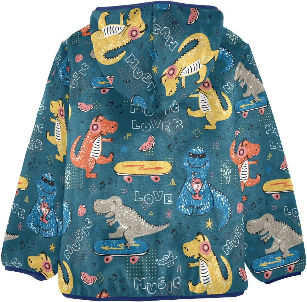 Boys Fleece Jacket Hooded Autumn Winter Long Sleeve Thick Warm Outerwear;3-10 Years Kids Cute Fuzzy Jacket