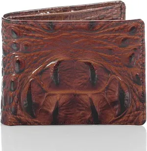 BRAHMIN Brown Men's Modern Minimalist RFID Protected Genuine Leather Bi-Fold Wallet with 8 Credit Card Slots and Bill Divider