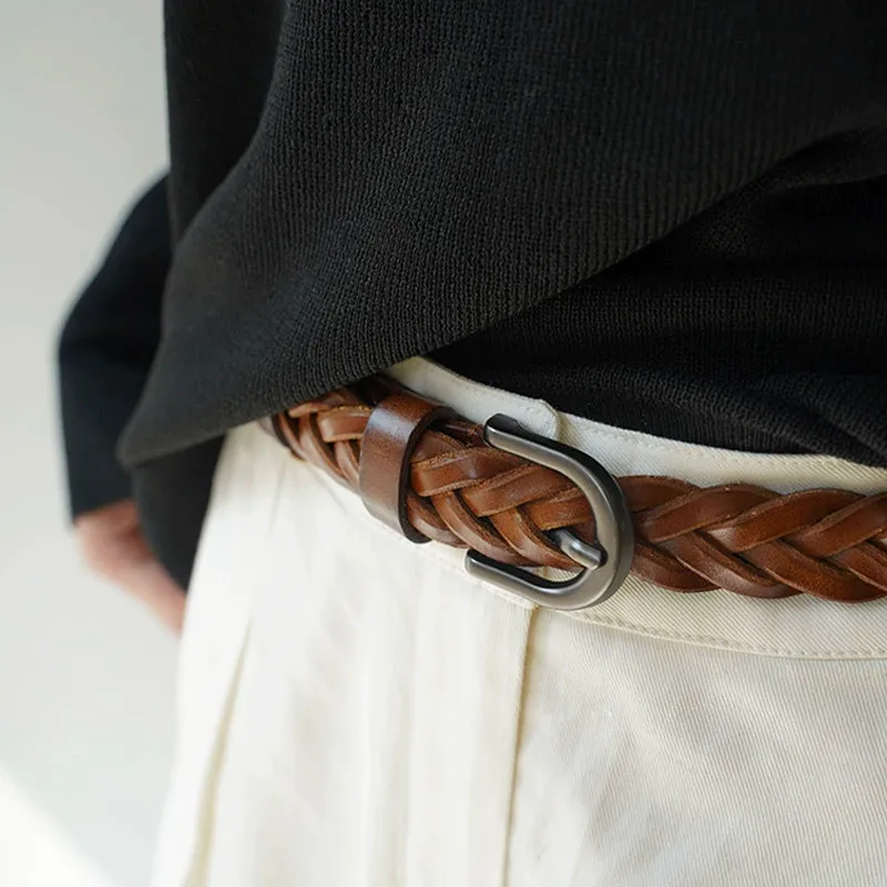 Braided Cowhide Belt
