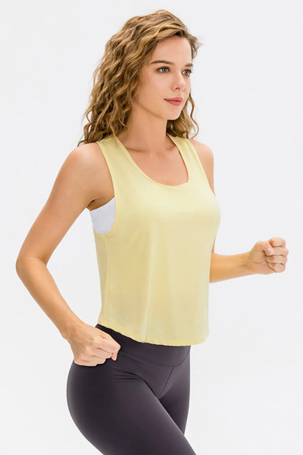 Breathable Mesh Cropped Athletic Tank For Women