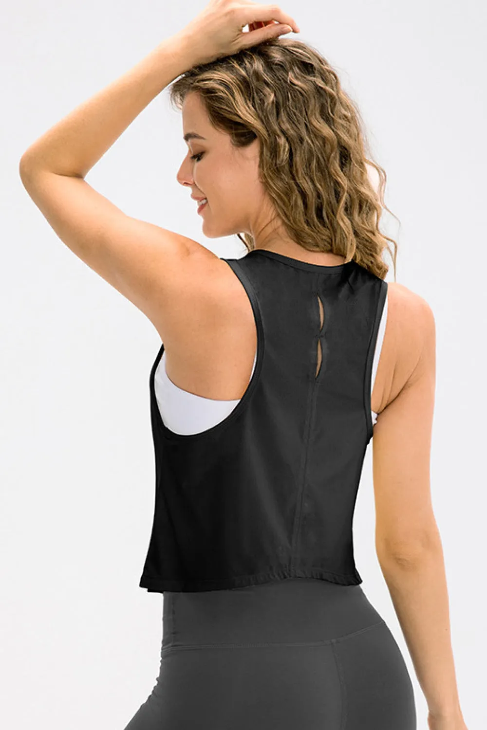 Breathable Mesh Cropped Athletic Tank For Women