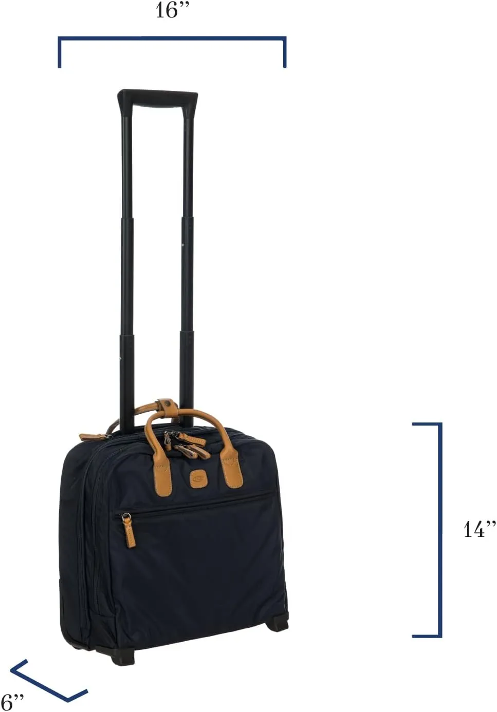Bric's X-Bag/X-Travel 2.0 - Pilot Bag - Rolling Carry On Luggage - Business - 14 x 15.5-Inch Luggage Laptop Bag, Navy