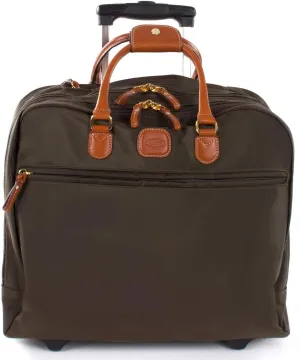 Bric's X-Bag/X-Travel 2.0 - Pilot Bag - Rolling Carry On Luggage - Business - 14 x 15.5-Inch Luggage Laptop Bag, Olive