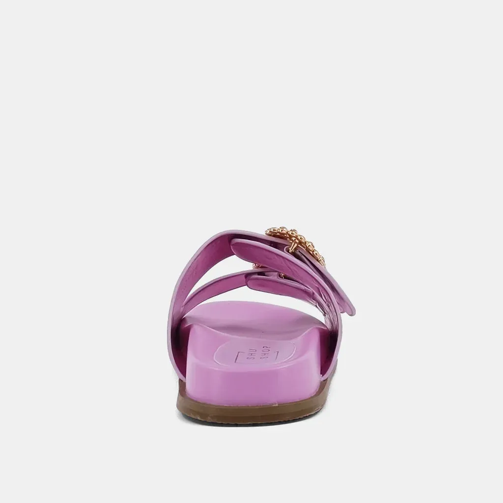 Bridget Kids Metallic Pink Slip On Sandal