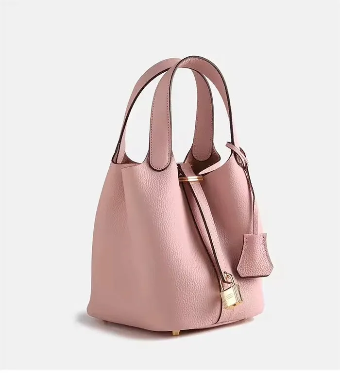 Bridget Pink Leather Tote Handbag