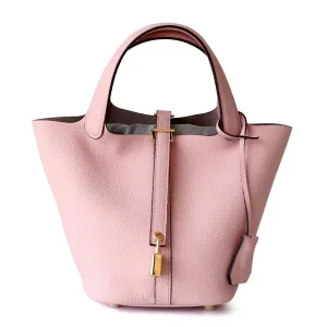 Bridget Pink Leather Tote Handbag