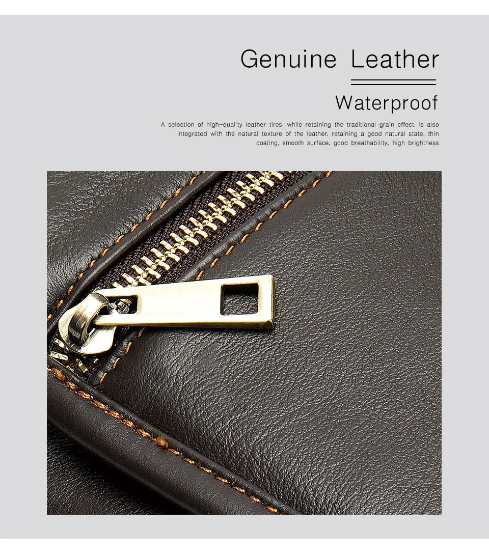 Briefcase messenger bag men's genuine leather
