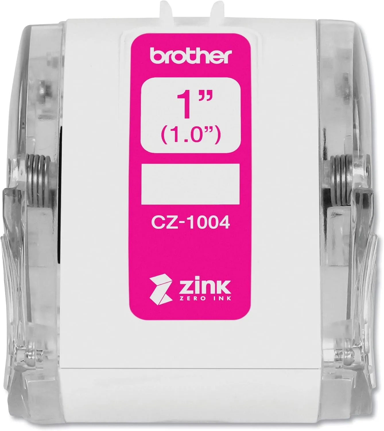 Brother Genuine CZ-1004 Continuous Length 1” (1.0”) 25 mm Wide x 16.4 ft. (5 m) Long Label Roll Featuring ZINK Zero Ink Technology