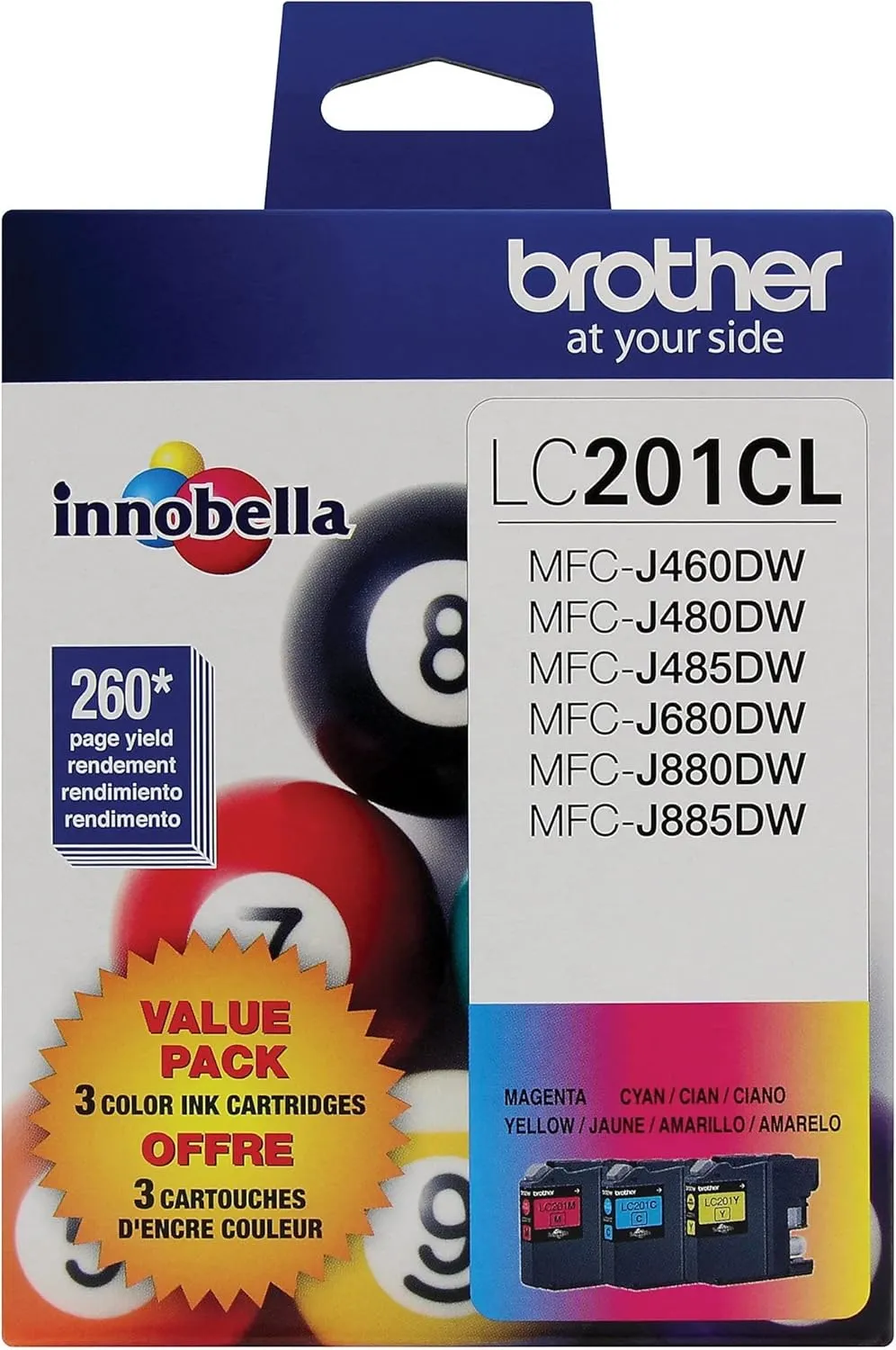 Brother LC2013PKS C/M/Y - (Pack of 3) Ink, Multi, LC2013PKS C/M/Y