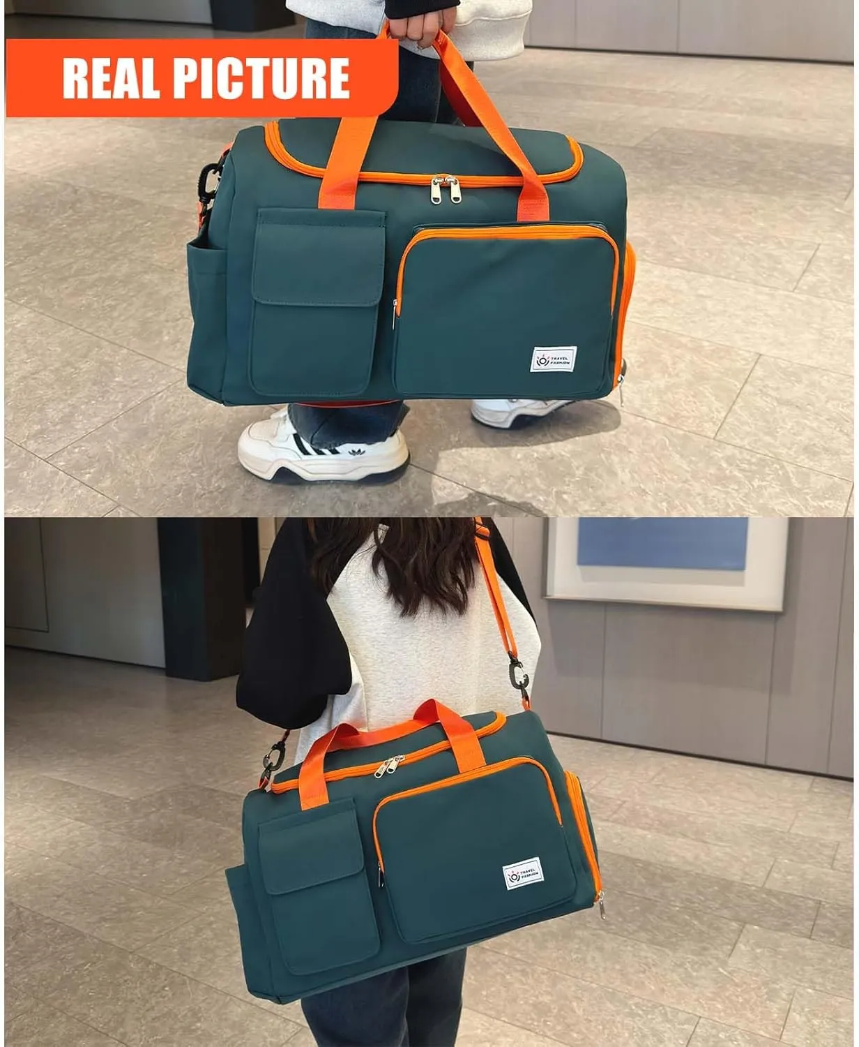 BUQINGTING Gym Bag for Men Women with Shoe Compartment, Cute Travel Duffle Bag for Women, Weekender Overnight Bag, Carry on Tote Bag Sport Duffel bag for Dance, Swim