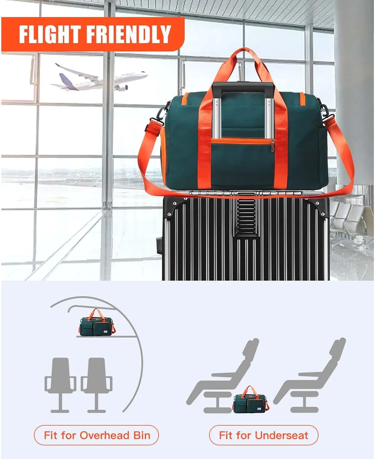 BUQINGTING Gym Bag for Men Women with Shoe Compartment, Cute Travel Duffle Bag for Women, Weekender Overnight Bag, Carry on Tote Bag Sport Duffel bag for Dance, Swim