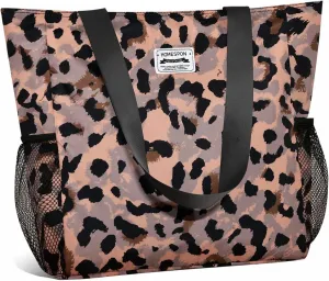 Buringer Large Waterproof Beach Bag for Women Sandproof Tote Bag with Zipper and Pockets Pool Bag for Travel Gym Vacation