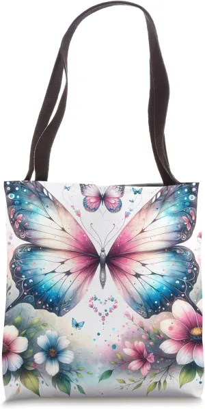 Butterflies Form A Heart, Flutter In Flower Garden Tote Bag
