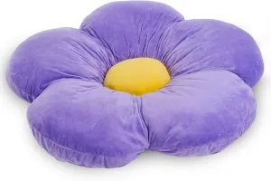 Butterfly Craze Daisy Lounge Flower Pillow for Teens & Kids - Medium 20 Inches, Cozy & Stylish Floor Cushion, Perfect Seating Solution, Machine Washable Aesthetic Decor, Plush Microfiber, Purple