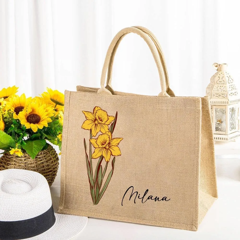 callie Personalized Women Tote Bag for Summer, Travel, Beach, Vacation, Custom Handbag Gifts for Mother's Day, Birthday