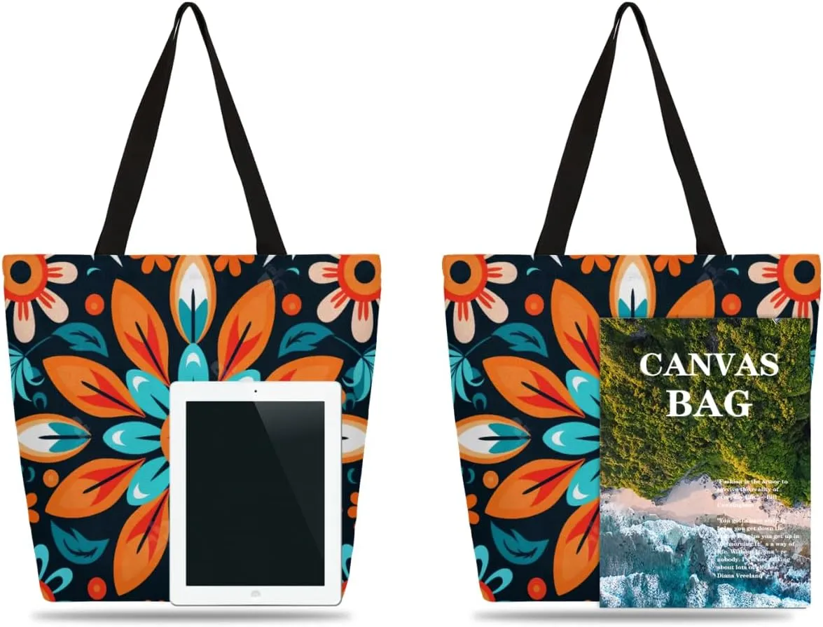 Canvas Tote Bag Large Women Casual Shoulder Bag Handbag Reusable Storage Shoulder Bag
