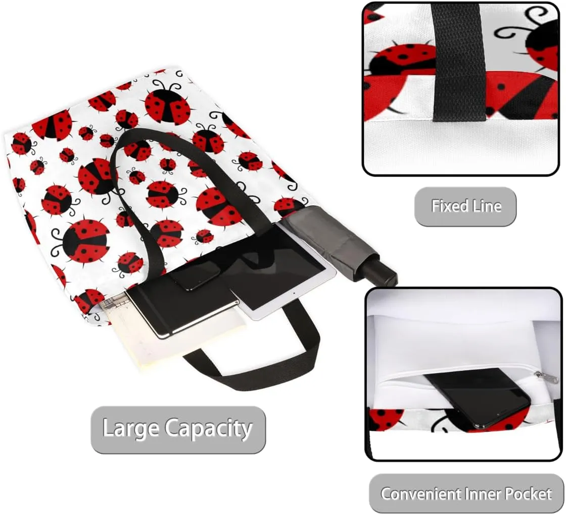 Canvas Tote Bag Large Women Casual Shoulder Bag Handbag Reusable Storage Shoulder Bag