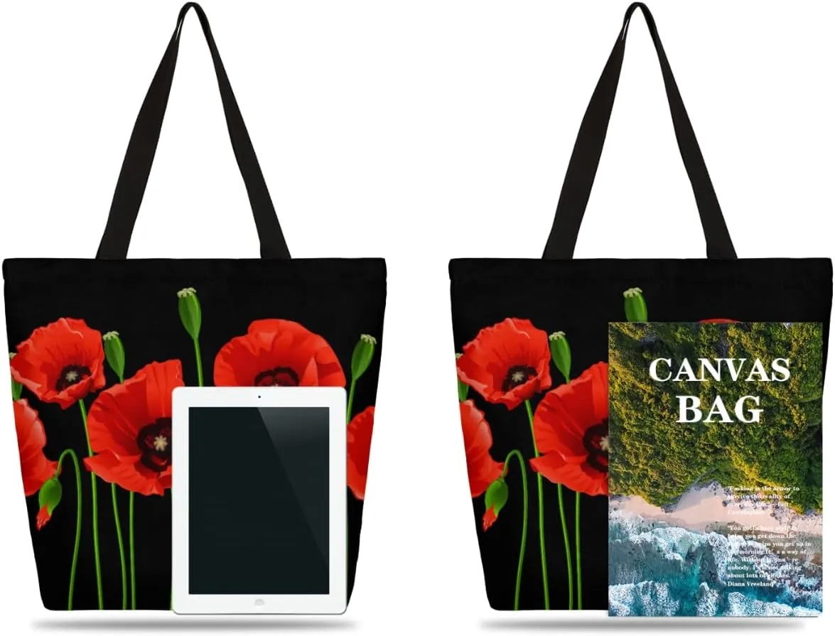 Canvas Tote Bag Large Women Casual Shoulder Bag Handbag Reusable Storage Shoulder Bag