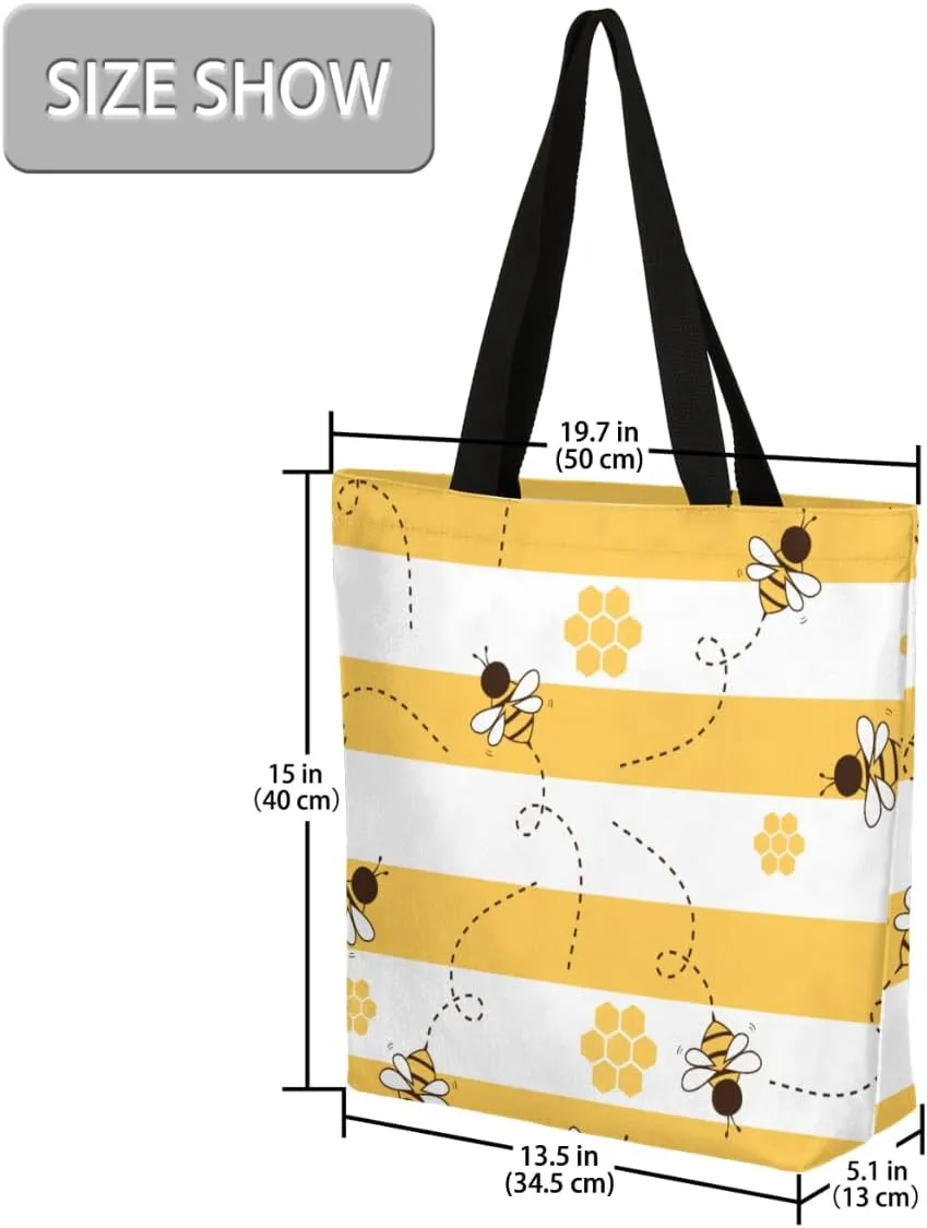Canvas Tote Bag Large Women Casual Shoulder Bag Handbag Reusable Storage Shoulder Bag