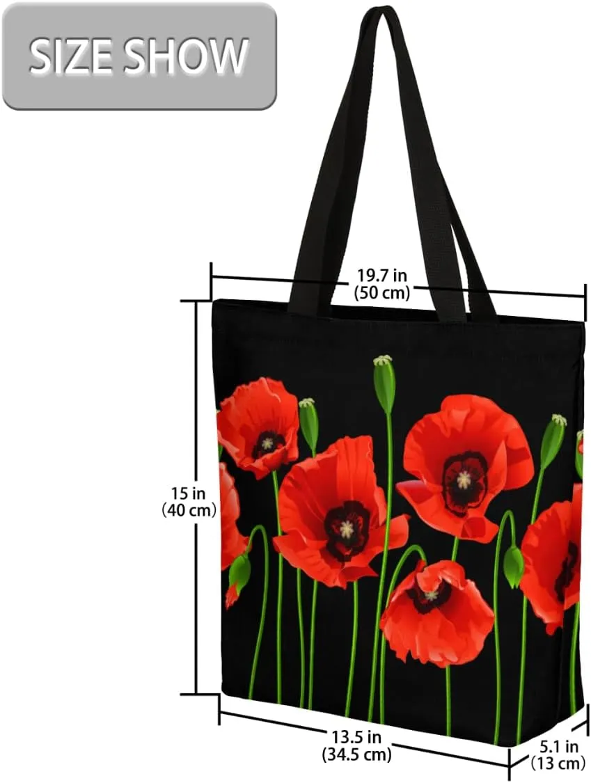 Canvas Tote Bag Large Women Casual Shoulder Bag Handbag Reusable Storage Shoulder Bag