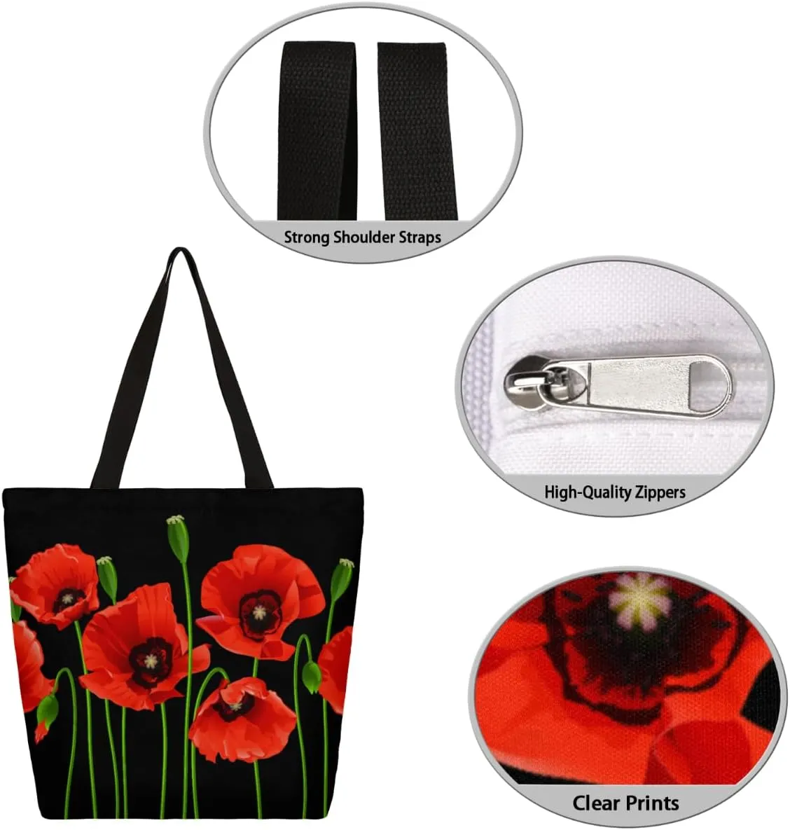 Canvas Tote Bag Large Women Casual Shoulder Bag Handbag Reusable Storage Shoulder Bag