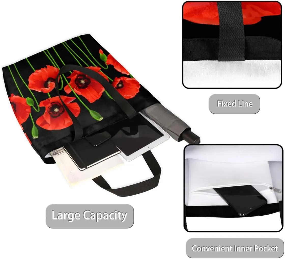 Canvas Tote Bag Large Women Casual Shoulder Bag Handbag Reusable Storage Shoulder Bag