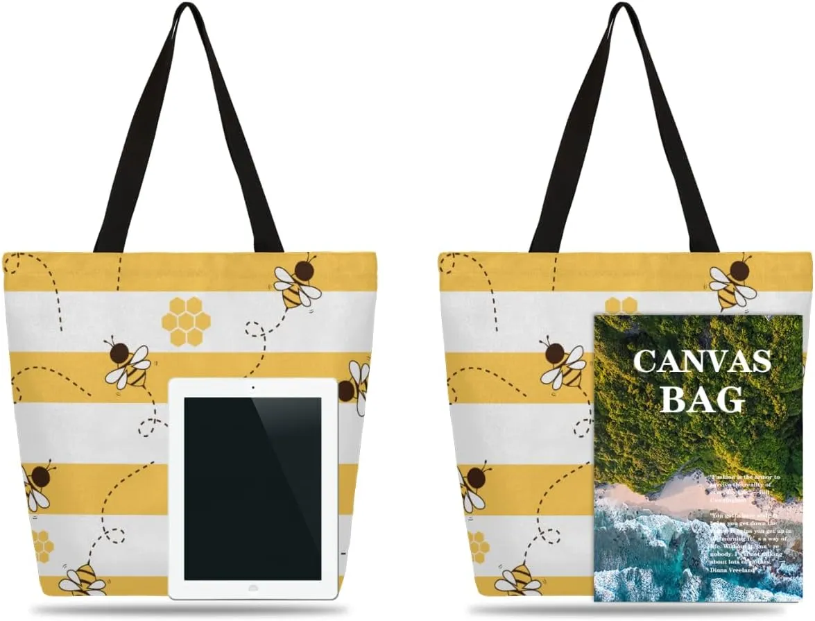 Canvas Tote Bag Large Women Casual Shoulder Bag Handbag Reusable Storage Shoulder Bag