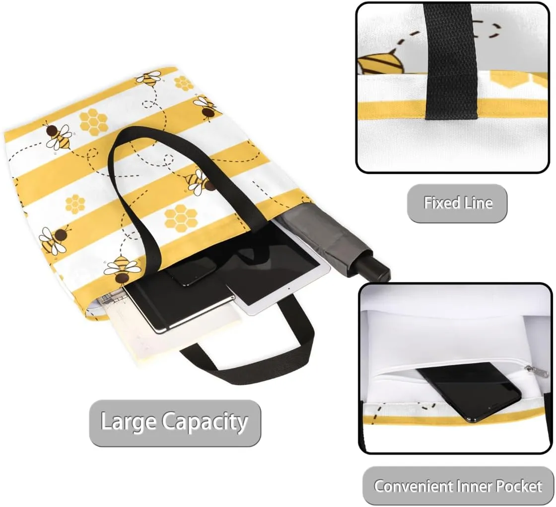 Canvas Tote Bag Large Women Casual Shoulder Bag Handbag Reusable Storage Shoulder Bag
