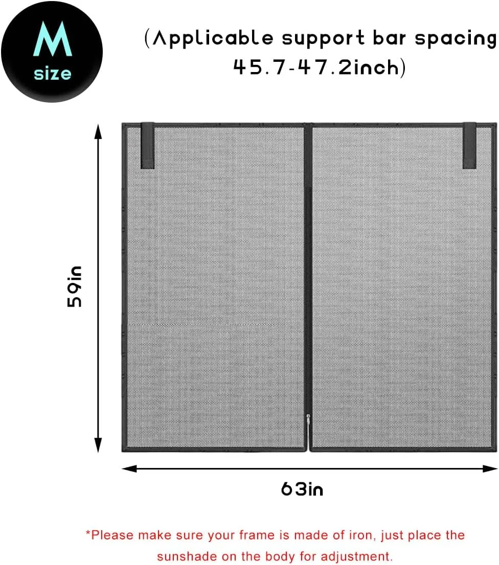 Car Tailgate Mesh Screen, Magnetic Mount Auto Tailgate Rear Windshield Sunshade Net, Breathable Trunk Mesh Tent Vehicle Camping for SUV Van MPV, Camping Gear Accessories (M: 63"×59")