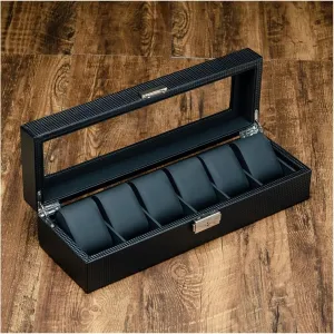 Carbon Fiber Leather Watch Box Storage Box Men's Watch Box Watch Mechanical Watch Bracelet Jewelry with Lock Storage Display