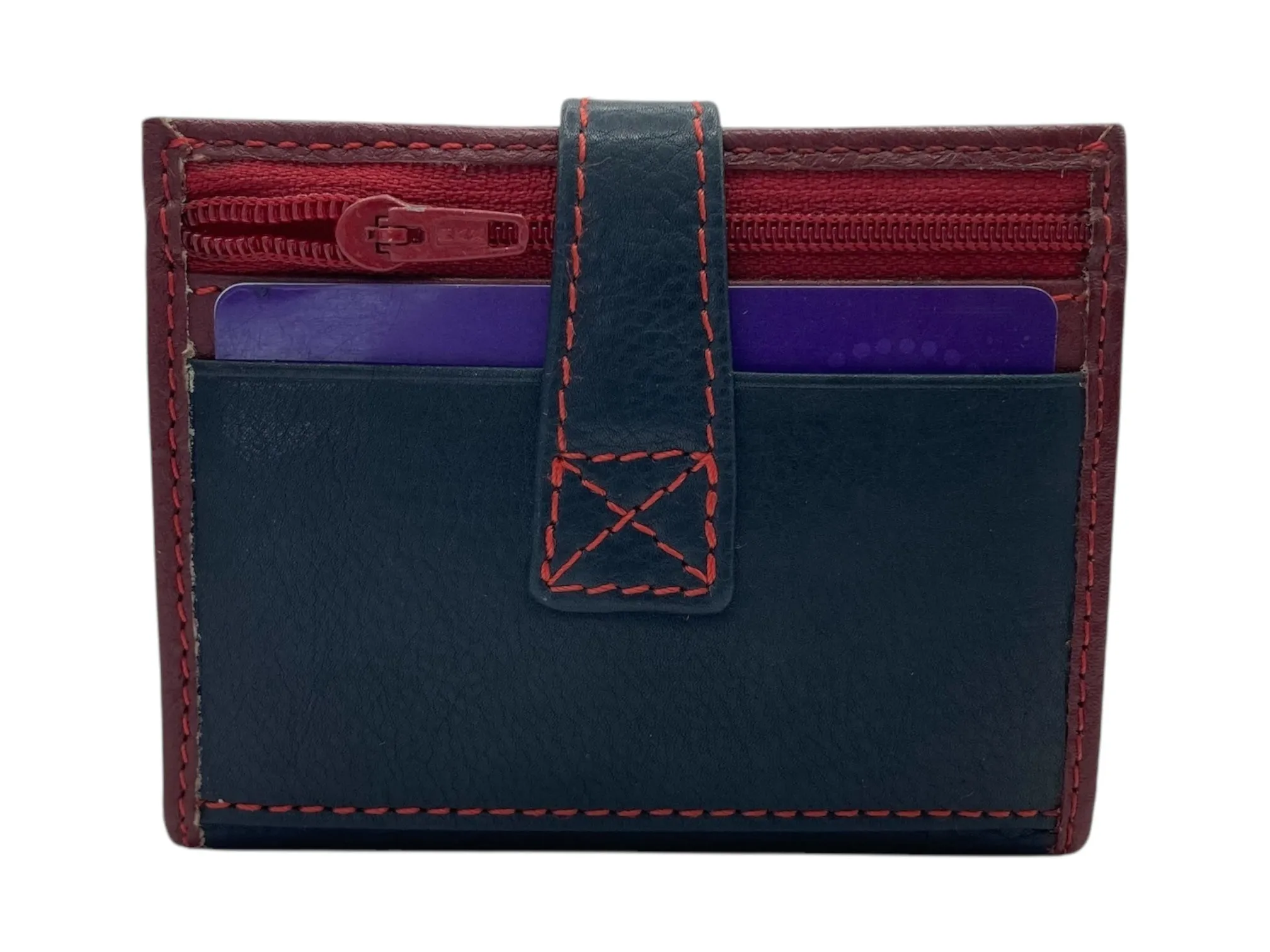 Card Case & Cash Wallet Compact Size 12 Card Space Plus Zip For Coins # 4029Z