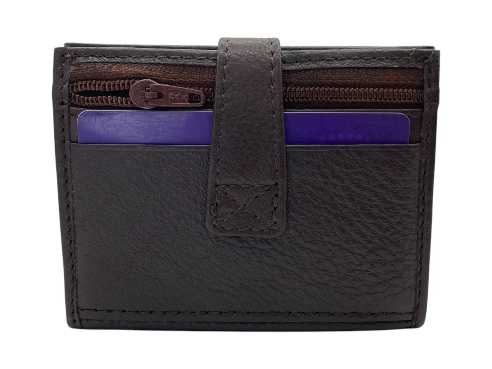 Card Case & Cash Wallet Compact Size 12 Card Space Plus Zip For Coins # 4029Z