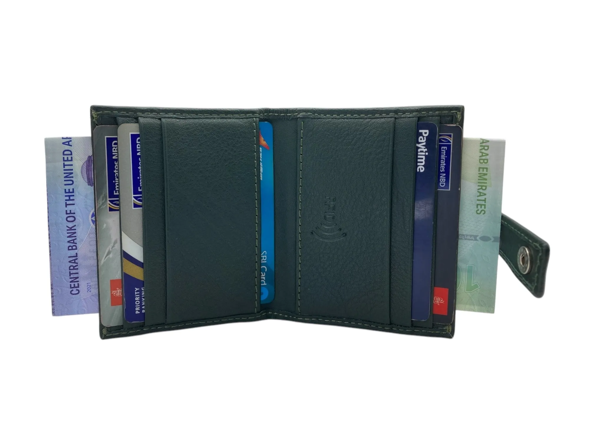 Card Case & Cash Wallet Compact Size 12 Card Space Plus Zip For Coins # 4029Z