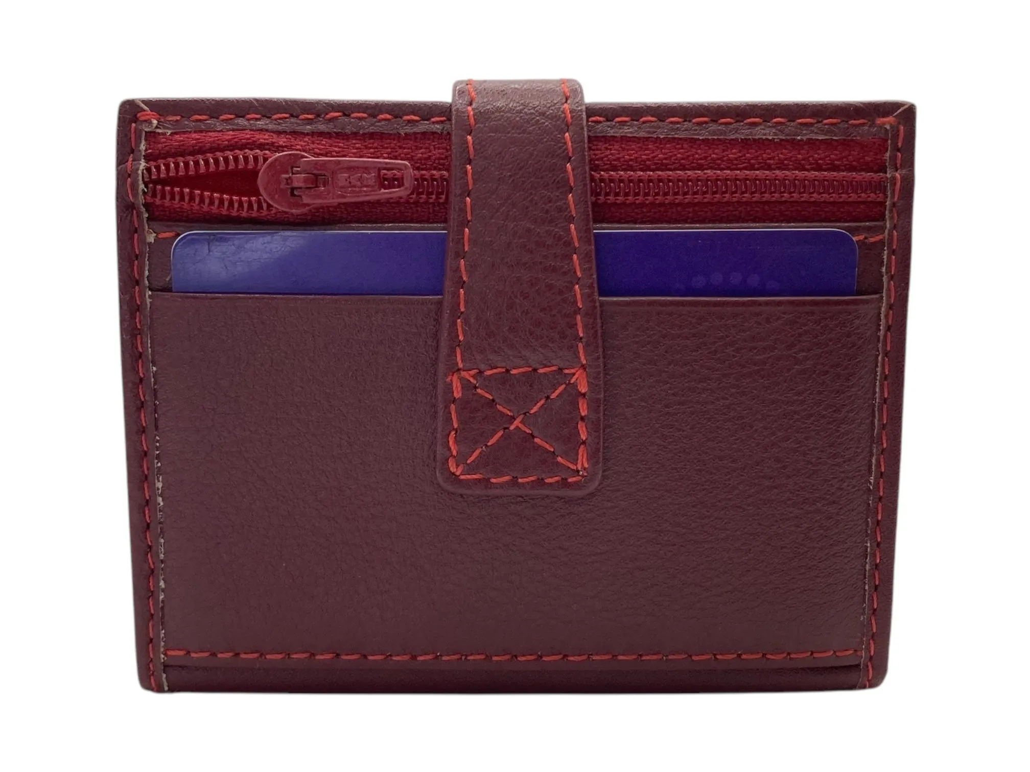 Card Case & Cash Wallet Compact Size 12 Card Space Plus Zip For Coins # 4029Z